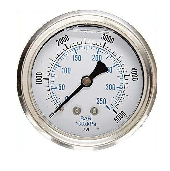 BOTTOM MOUNT 5000PSI PRESSURE GAUGE